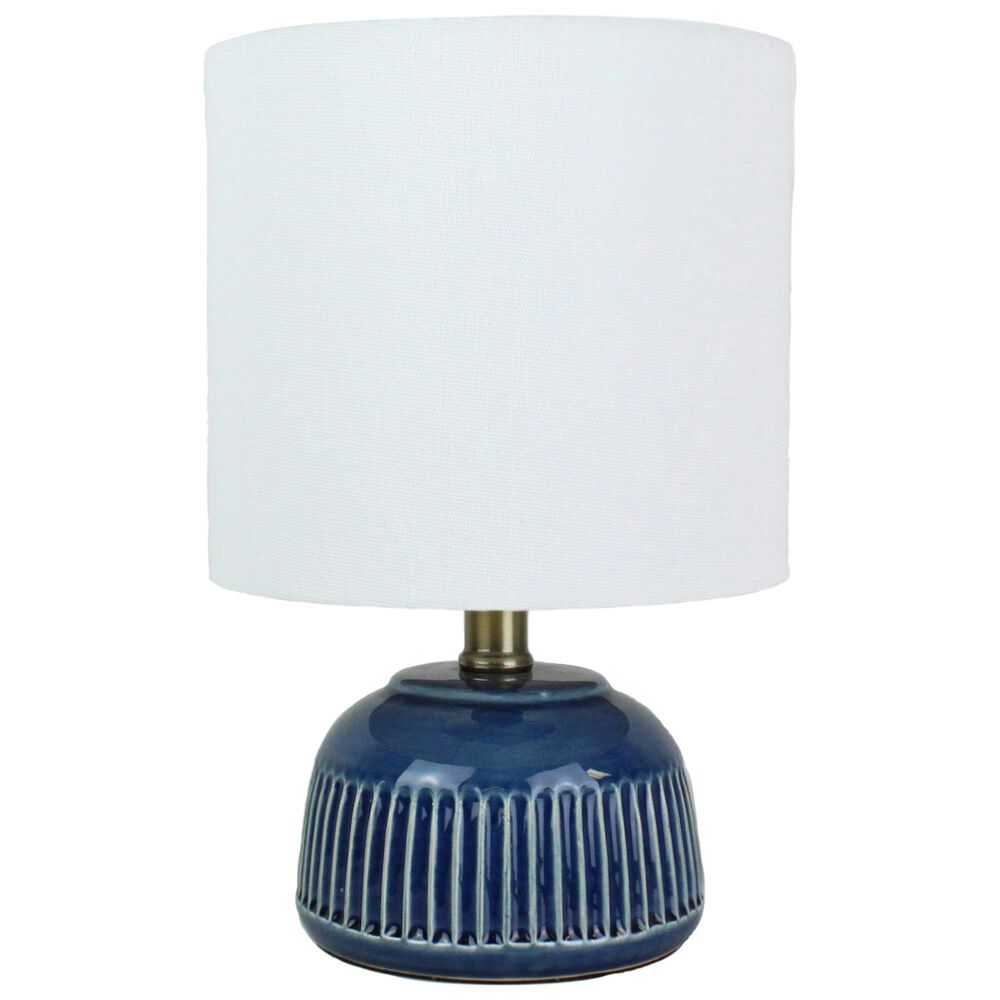 TLC Lighting Inc 13" Blue Glazed Ceramic Lamp, , large