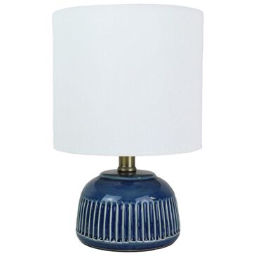 TLC Lighting Inc 13" Blue Glazed Ceramic Lamp, , large
