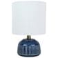TLC Lighting Inc 13" Blue Glazed Ceramic Lamp, , large