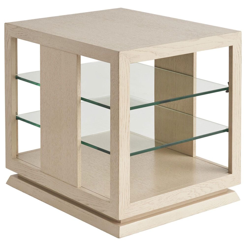 Lexington Furniture Sunset Key Benson Lamp Table in Light Sand Drift and Clear, , large