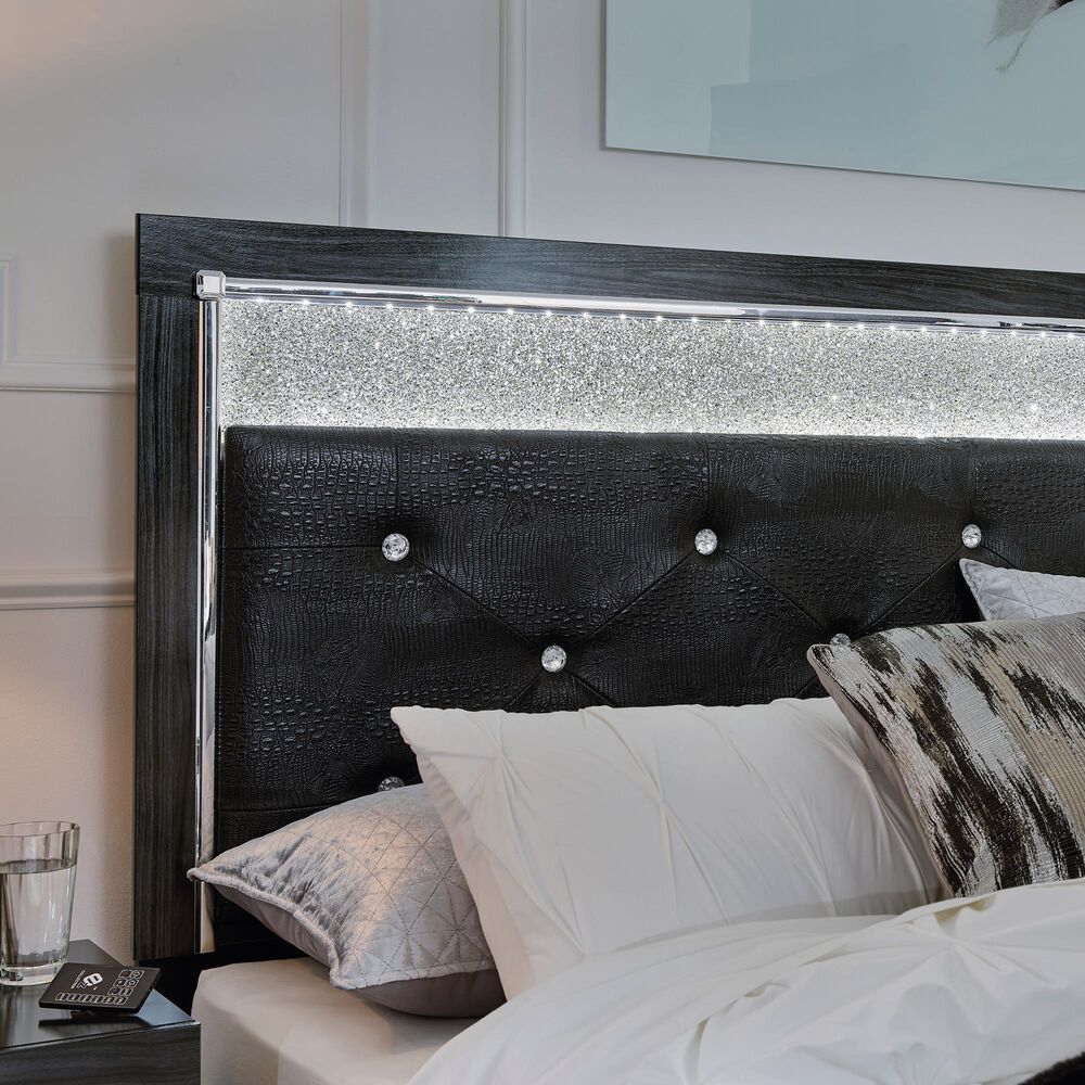 Ashley Kaydell Queen Uph Panel Bed in Dark Gray and Black, , large