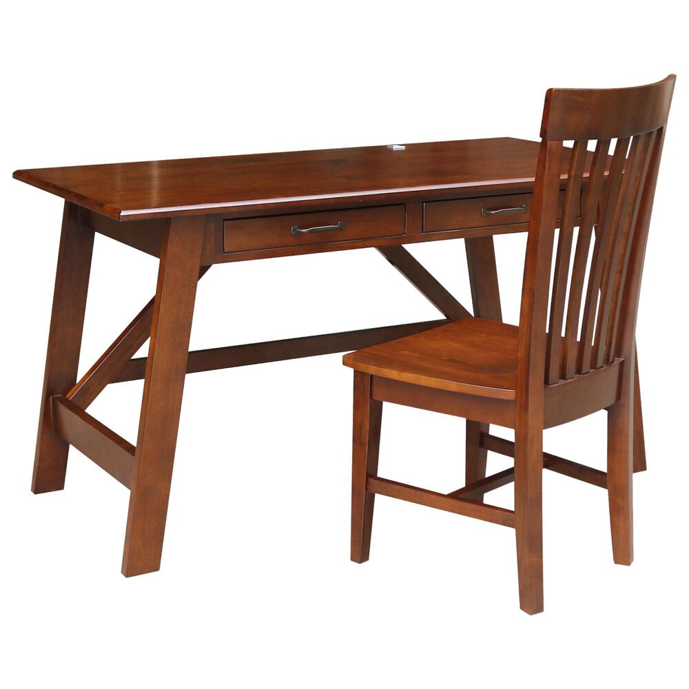 International Concepts Serendipity 2-Piece Desk Set with 40" Chair in Espresso, , large
