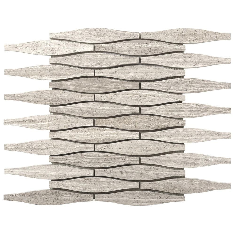 Emser Metro Cream 12" x 12" Convex Honed Natural Stone Mosaics Sheet, , large