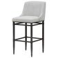 Armen Living Marvin Bar Height Stool with Ivory Upholstery in Antique Pewter, , large