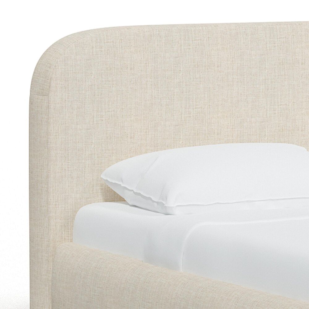 Skyline Furniture Queen Platform Bed in Linen Talc NFM