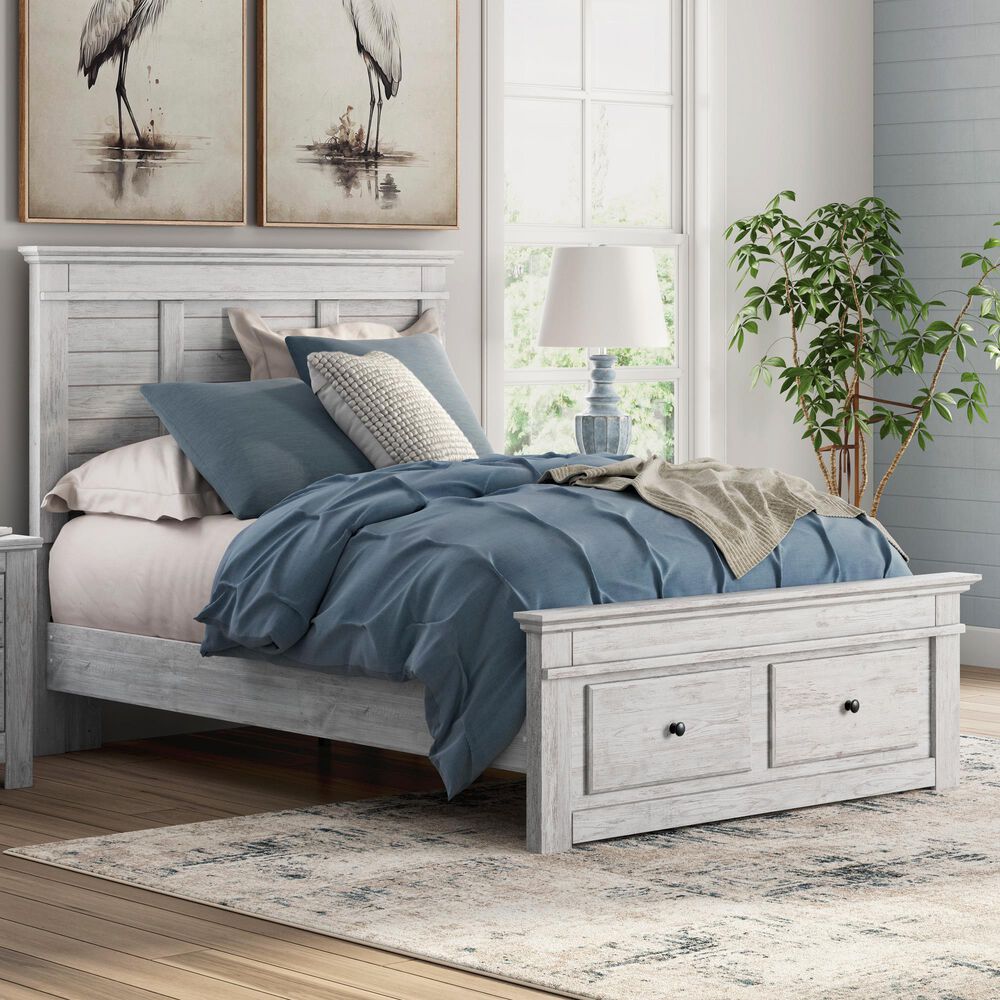 Ashley Makidern Full Storage Bed with Two Drawers in Whitewash, , large