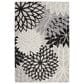 Nourison Aloha Floral 3"6" x 5"6" Black and White Indoor/Outdoor Area Rug, , large