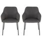 LumiSource Daniella Arm Chair with Charcoal Cushion in Black (Set of 2), , large