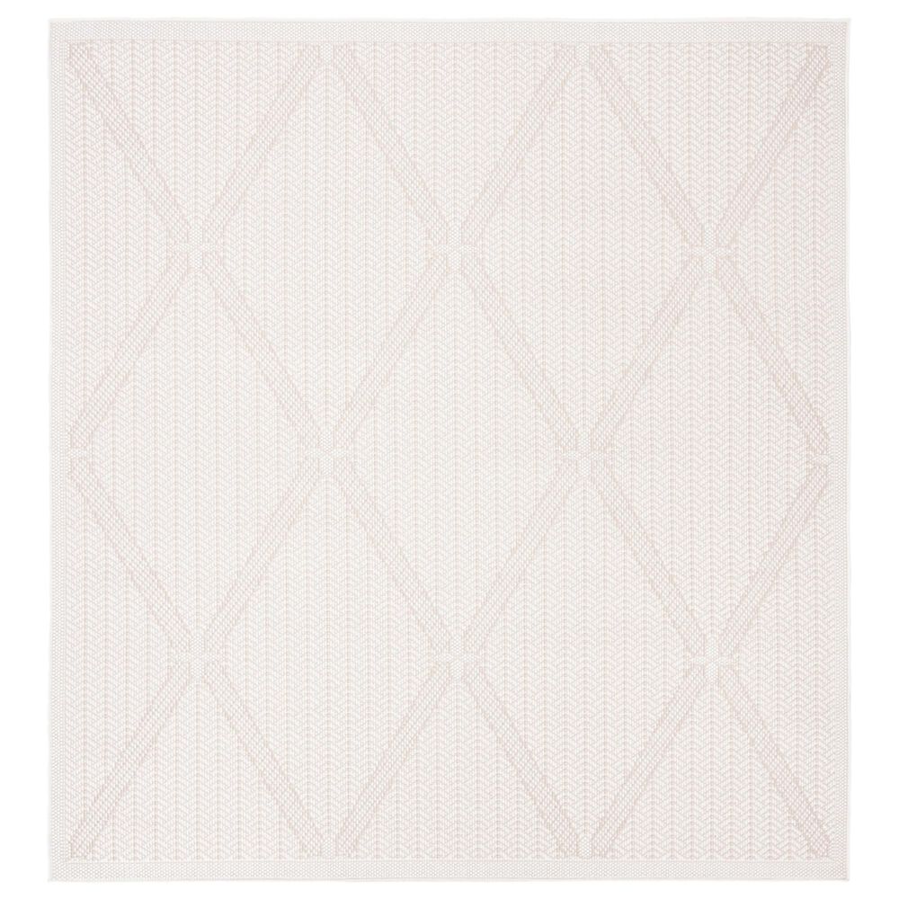 Safavieh Bermuda 5" Square Cream and Beige Indoor/Outdoor Area Performance Rug, , large