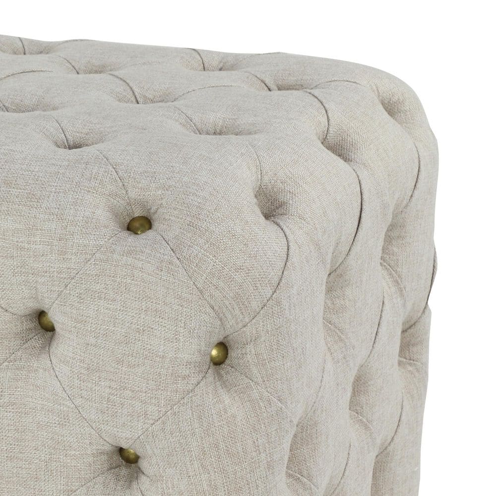 Maple and Jade Rectangular Ottoman in Beige, , large