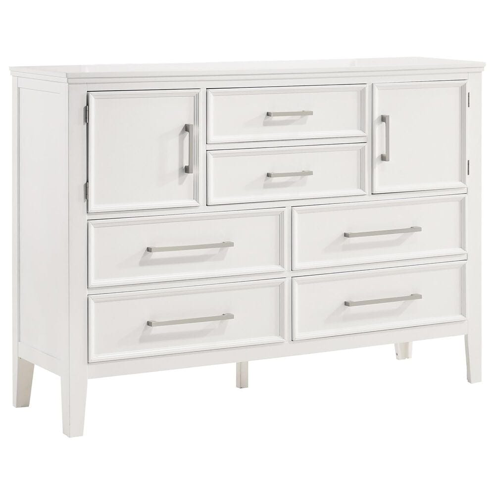 New Heritage Design Andover 3 Piece Queen Bedroom Set in White, , large