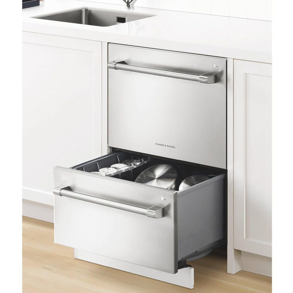 Fisher &amp; Paykel 24" Professional Built-In Double Drawer Dishwasher in Stainless Steel, , large