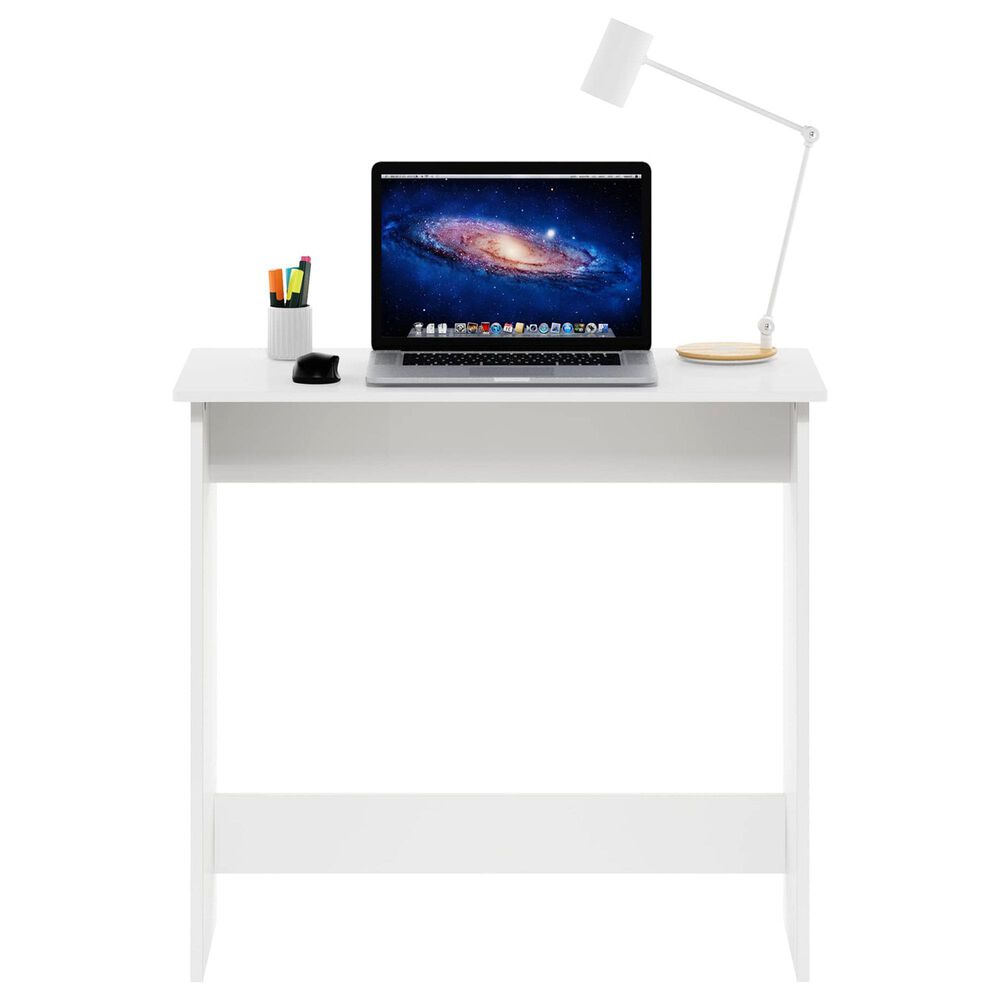 HOMLUX Modern Computer Desk in White, , large