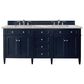 James Martin Vanities Brittany 72" Double Bathroom Vanity in Victory Blue with 3 cm Victorian Silver Quartz Top and Rectangular Sinks, , large