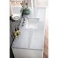 James Martin Vanities Athens 60" Single Bathroom Vanity in Glossy White with 3 cm Carrara White Marble Top and Rectangular Sink, , large