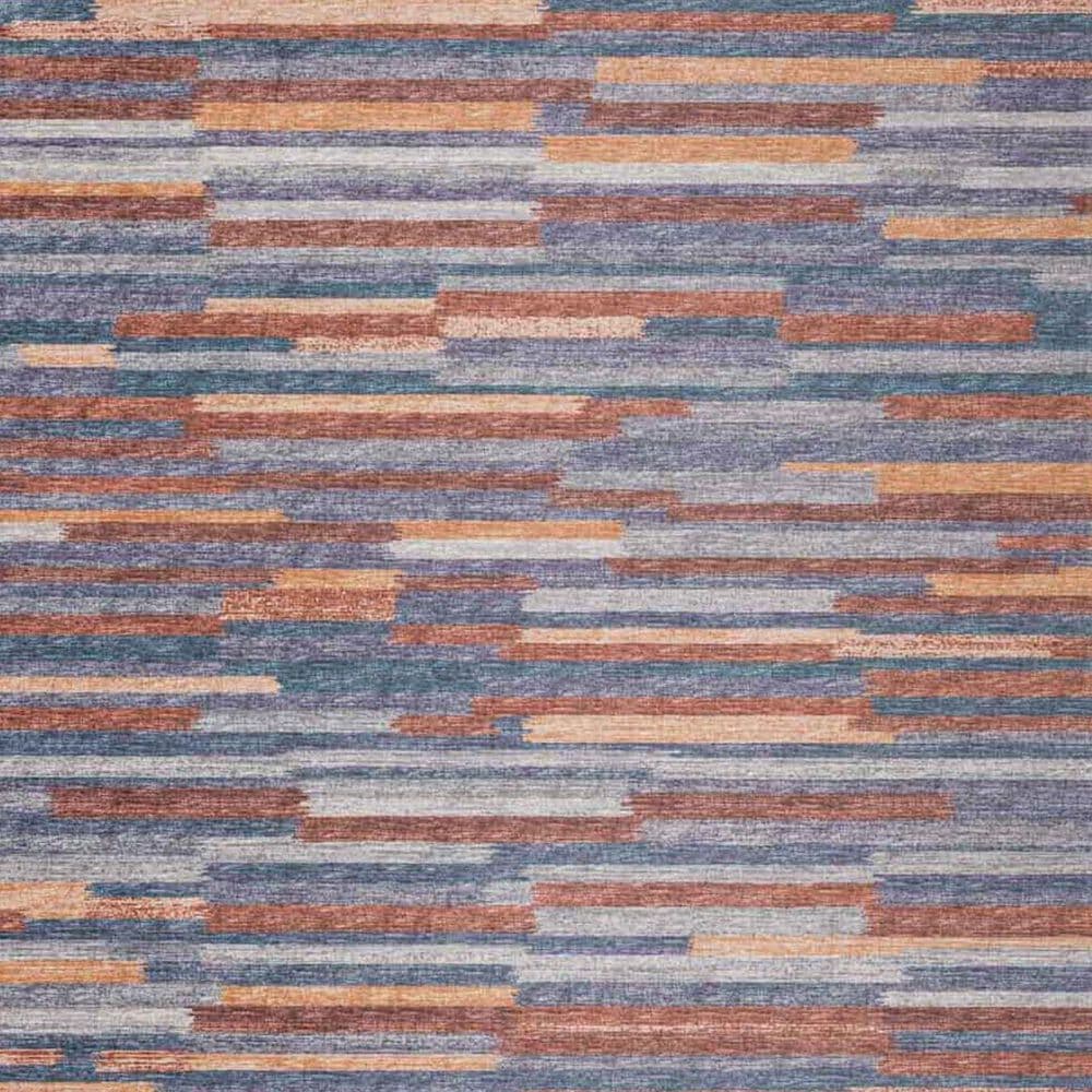 Dalyn Rug Company Sedona Striped 6&#39; Round Denim Indoor/Outdoor Area Performance Rug, , large