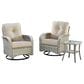 HOMLUX 3-Piece Patio Conversation Set with Side Table in Beige, , large