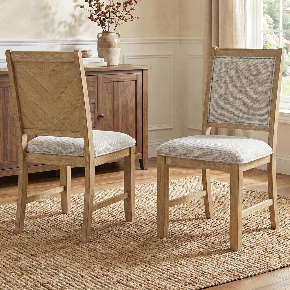 Furniture of America Virex Upholstered Side Chair in Natural (Set of 2), , large