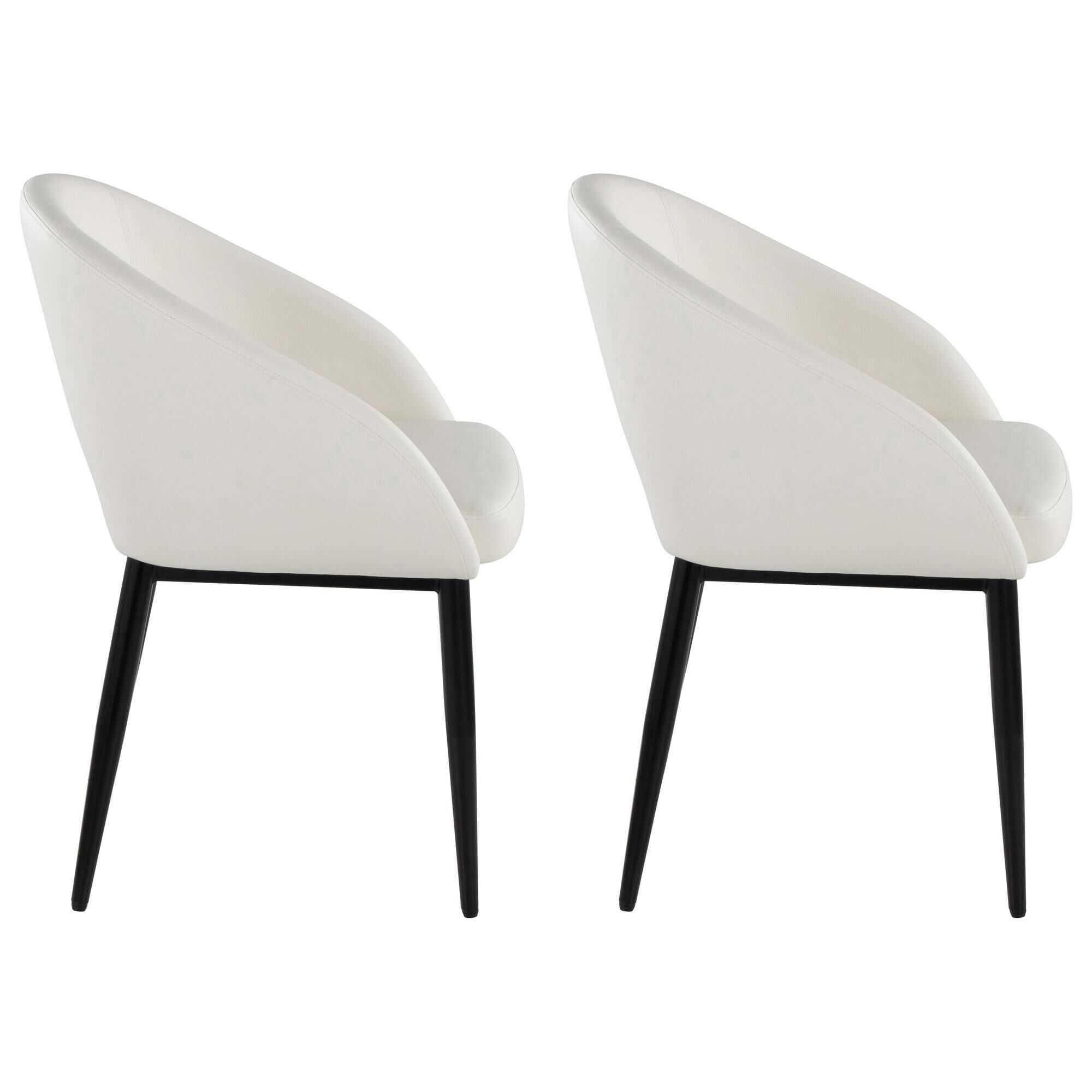LumiSource Renee Upholstered Contemporary Chair in Black Metal and