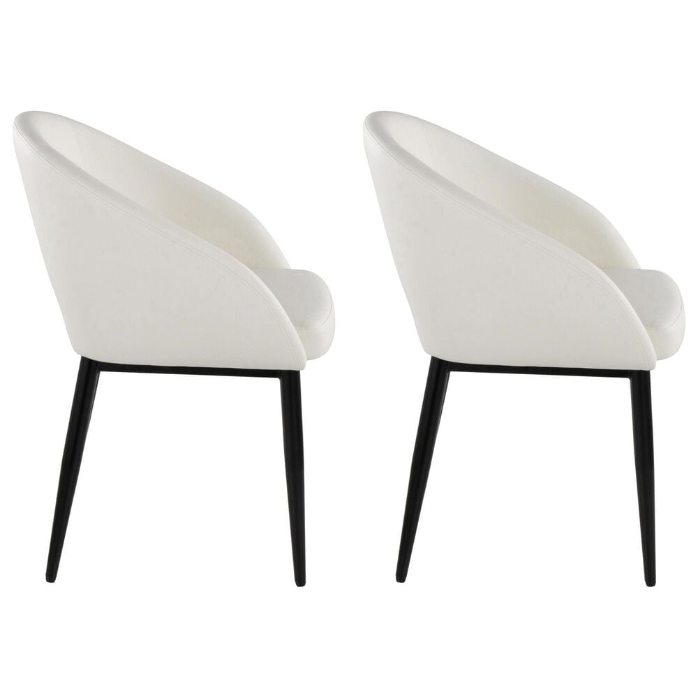 LumiSource Renee Upholstered Contemporary Chair in Black Metal and White Faux Leather by LumiSource, , large