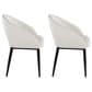 LumiSource Renee Upholstered Contemporary Chair in Black Metal and White Faux Leather by LumiSource, , large
