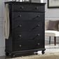 Riva Ridge Oxford 5-Drawer Chest in Black, , large