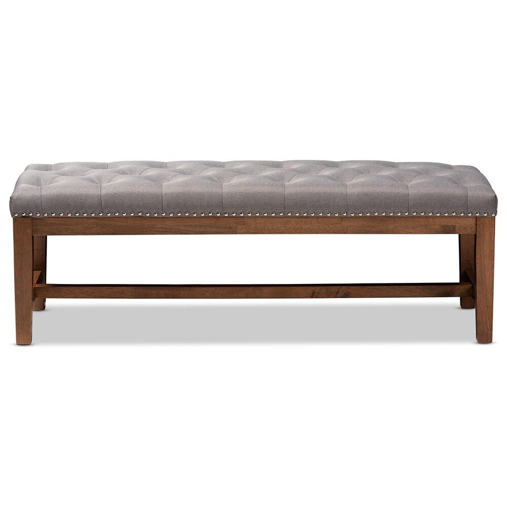 Baxton Studio Ainsley Accent Bench in Grey, , large