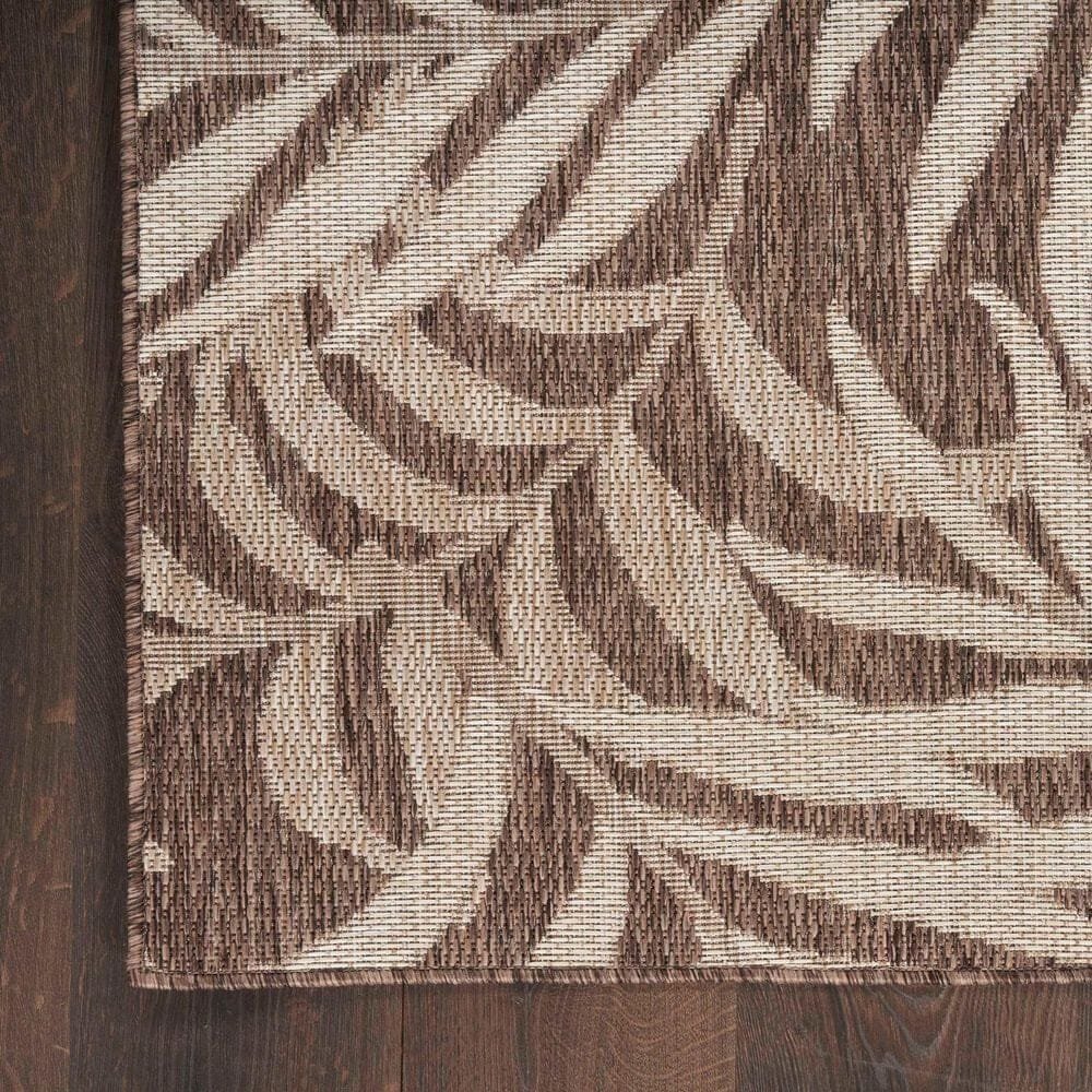 Nourison Garden Oasis Nature Mocha 5&#39; x 7&#39; Indoor/Outdoor Area Rug, , large