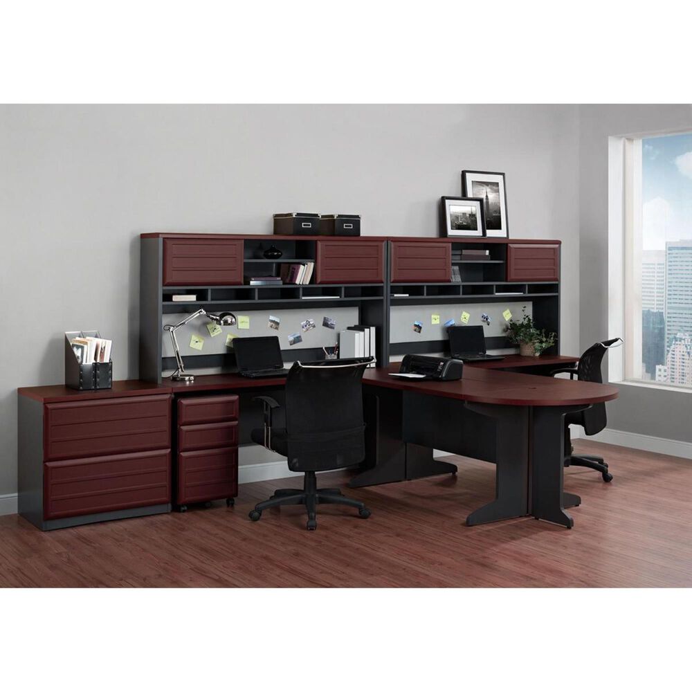 DHP Pursuit 3-Drawer Mobile File Cabinet in Cherry and Gray, , large