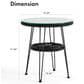Furniture of America Serene 1-Shelf Glass Top Round Patio Coffee Table in Black, , large