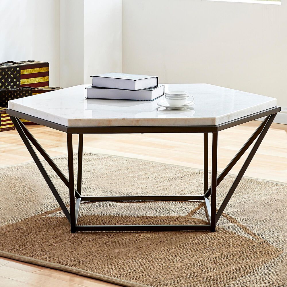 Steve Silver Cara Coffee Table in White, , large