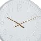 Maple and Jade Round Decorative Wall Clock in Polished White and Gold, , large