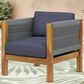 Hearth and Haven Laurel Outdoor Rattan Club Chair with Gray Cushion in Teak, , large
