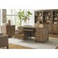 Riva Ridge Hensley 2-Piece Executive Desk and Door Bookcase Set in Honey, , large