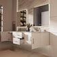 Lexora Home Geneva 80" Double Bathroom Vanity in Glossy White with 2 cm White Carrara Marble Top and Rectangular Sinks, , large