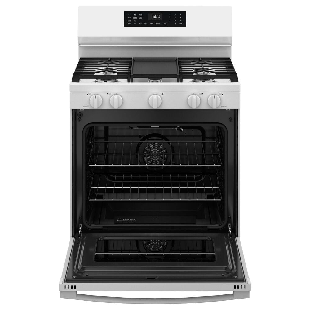 GE Appliances 2-Piece Kitchen Packages with 30&quot; Freestanding Gas Range and 1.9 Cu. Ft. Over-the-Range Microwave Oven in White, , large