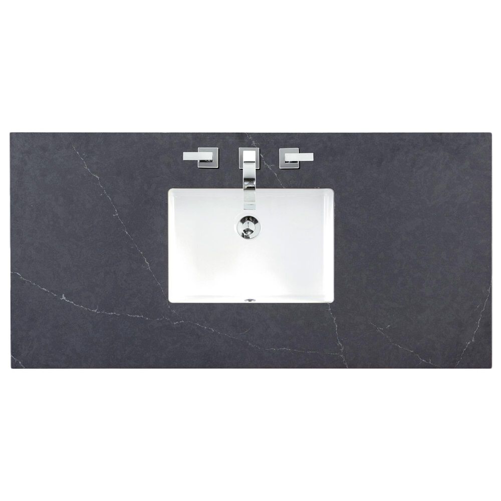 James Martin Vanities Brittany 48&quot; Single Bathroom Vanity in Urban Gray with 3 cm Charcoal Soapstone Quartz Top and Rectangle Sink, , large