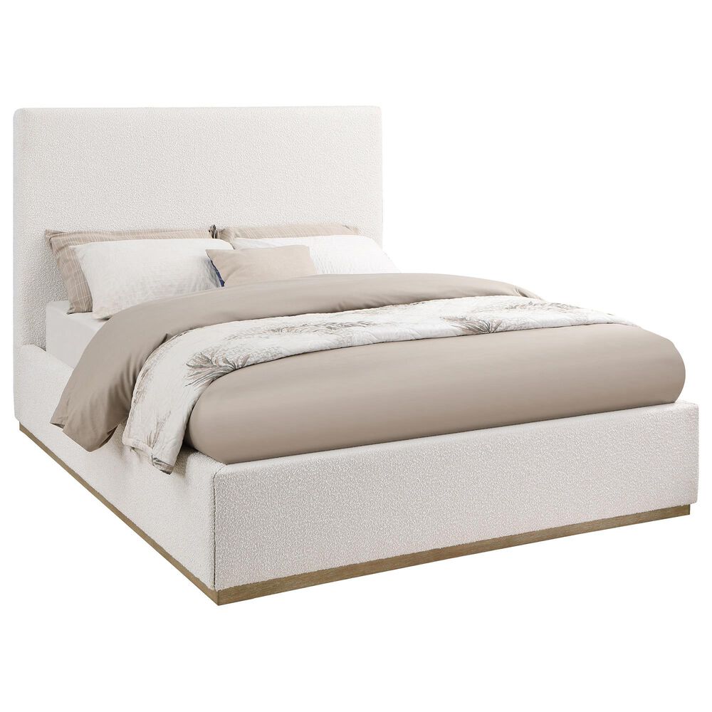 Pacific Landing Knox Queen Upholstered Platform Bed in Cream, , large