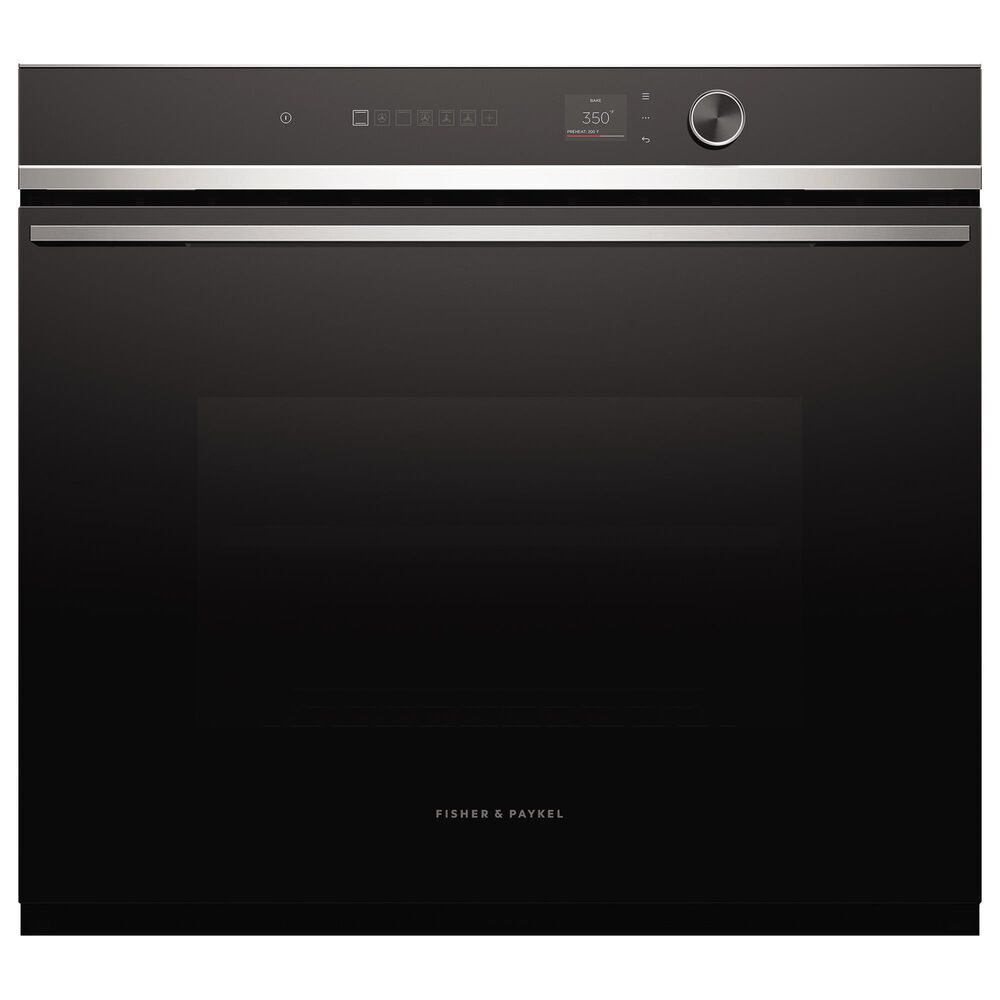 Fisher & Paykel Series 7 30" Contemporary Single Electric Wall Oven with 14 Functions in Stainless Steel and Black, , large
