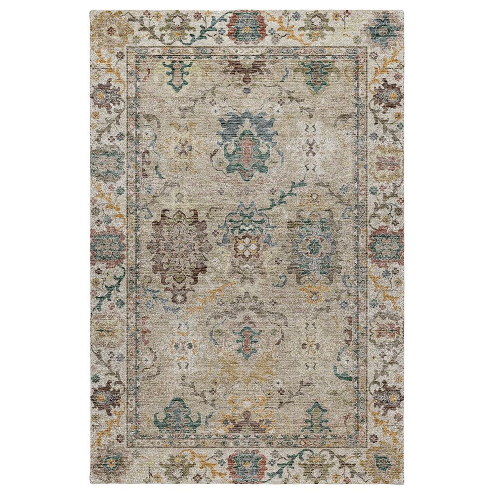Dalyn Rug Company Silk Road Putty, Ivory, Taupe, Gold, Copper, Blue and Wheat 6"6" x 9"6" Area Rug, , large