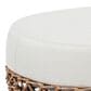 Hearth and Haven Willow 25" Round Patio Ottoman with Golden Brown Wicker Frame in Beige, , large