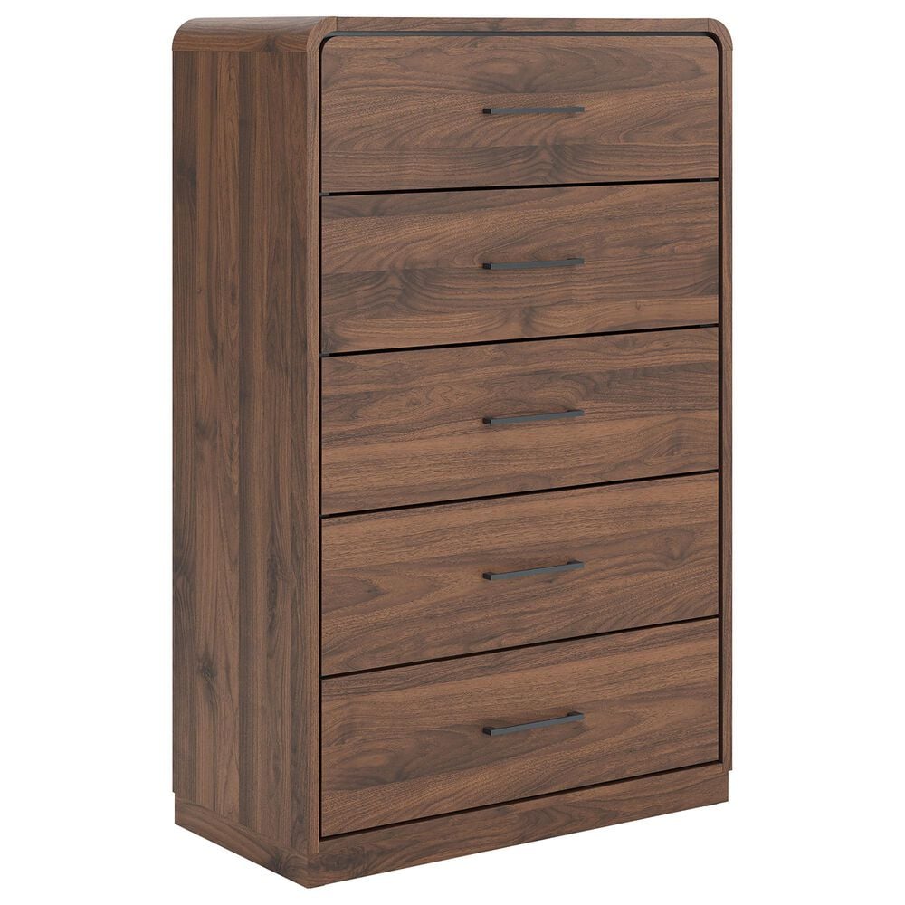 Ashley Fortlorn 5-Piece King Bedroom Set in Walnut Brown with LED Light, , large