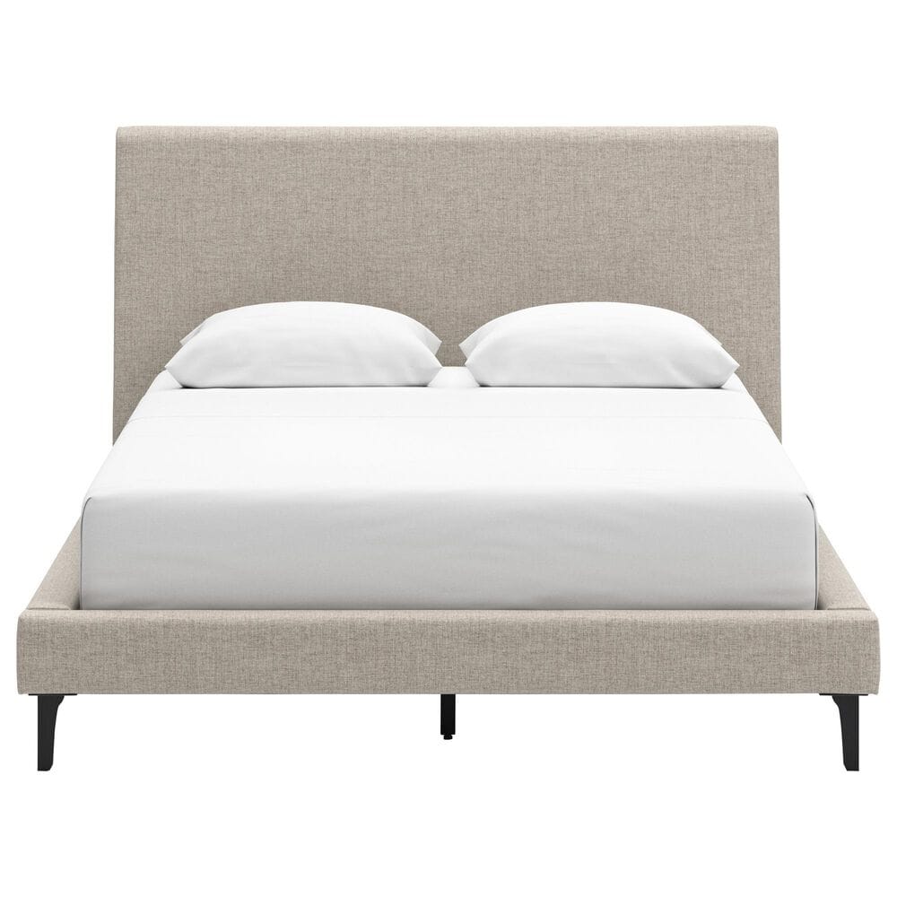 Ashley Cielden Queen Upholstered Platform Bed with Roll Slats in Tan, , large