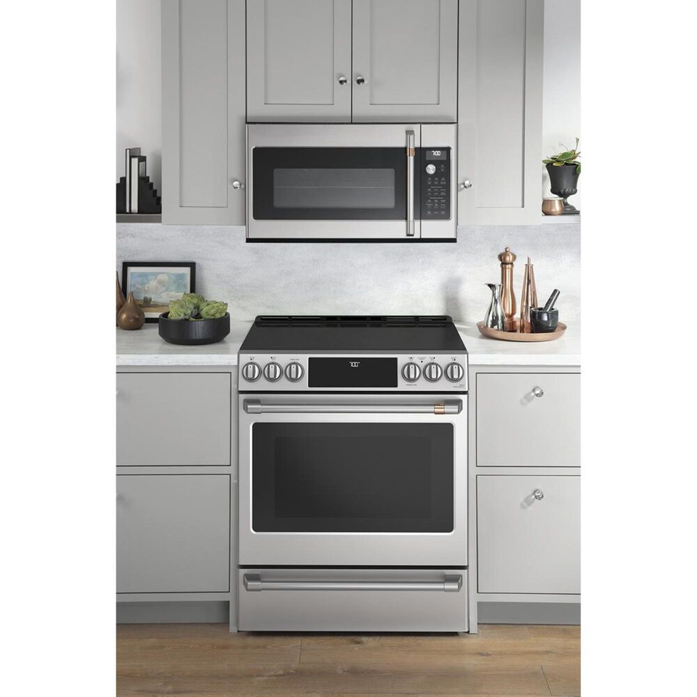 Cafe 30&quot; Slide-In Front Radiant and Convection Range in Stainless Steel, , large