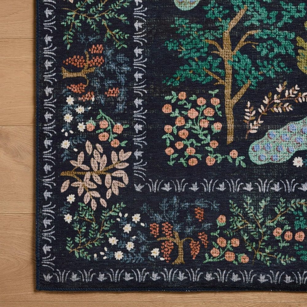 Loloi Canopy Peacock Forest Charcoal 2&#39;6&quot; x 7&#39;6&quot; Runner, , large