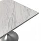 Leisuremod LeisureMod Verve Collection 27 Square Dining Table, Brushed Base with Laminated White Marbleized Top, , large
