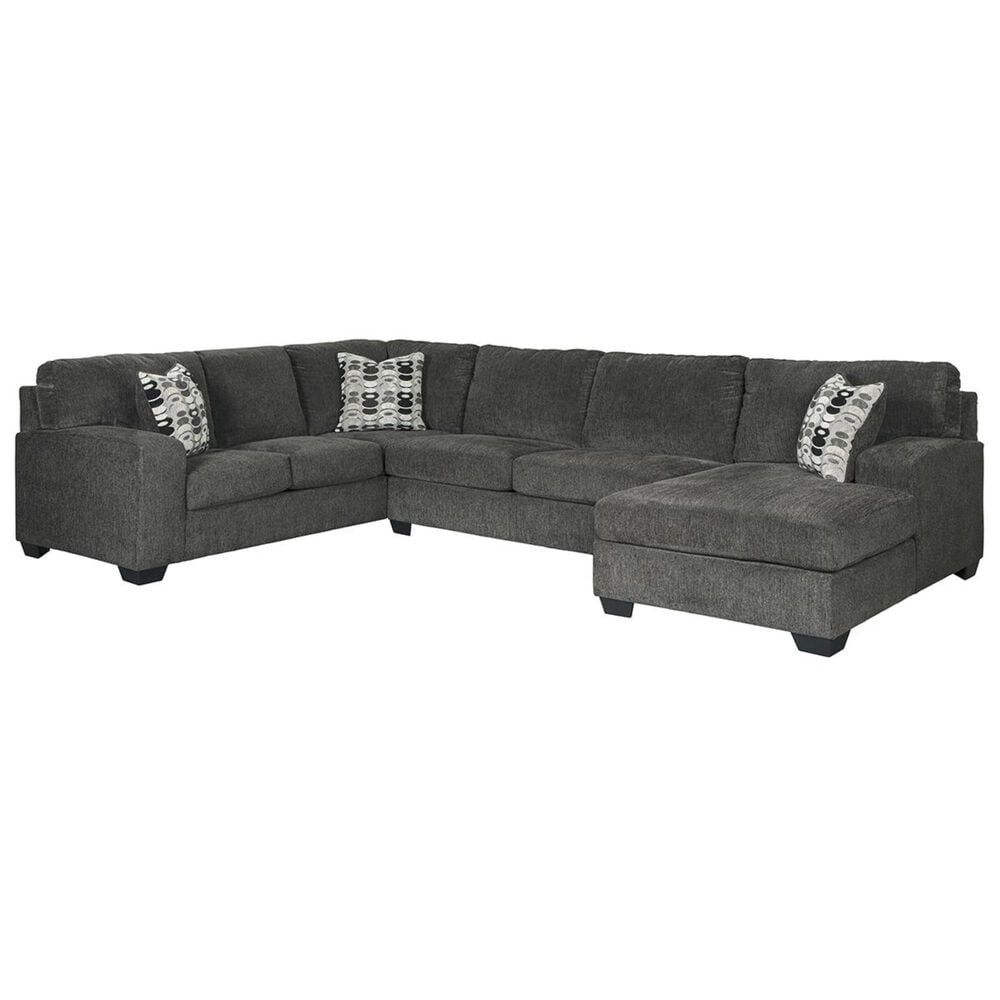 Signature Design by Ashley Ballinasloe 3-Piece Right Facing U-Shaped Sectional in Smoke, , large