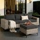 HOMLUX 4-Piece Patio Modular Sofa and Ottoman Set in Black, , large