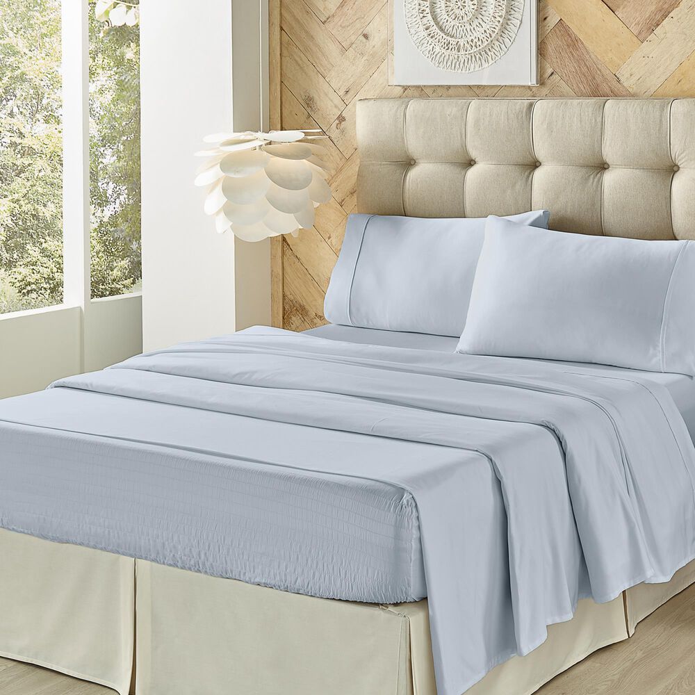 J. Queen New York Royal Fit 4-Piece King Sheet Set in Light Blue, , large