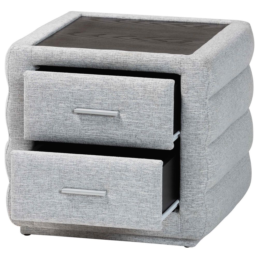 Baxton Studio Cadmus 2-Drawer Nightstand in Light Grey, , large